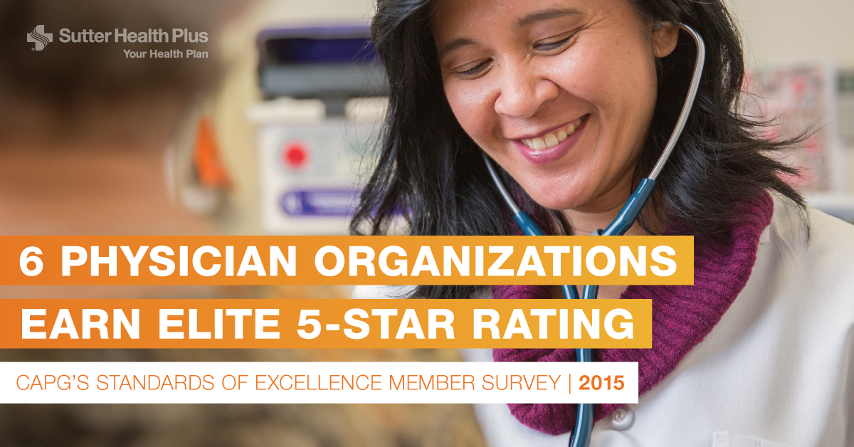 Sutter Health Plus Network Physician Organizations Earn Top Honors for Patient Care