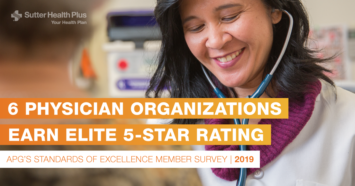 Sutter Health Plus Network Physician Organizations Repeat Elite Honors