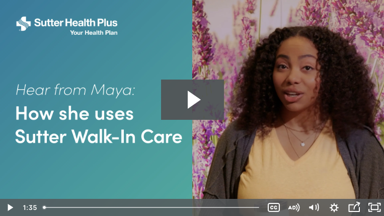 Links to walk-in care video player.